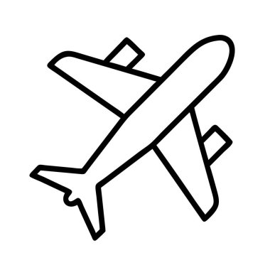 Uçuş ve ulaşım için uçak simgesi ana hatları