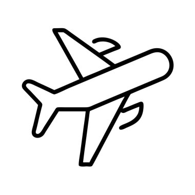 Seyahat, uçuş ve ulaşım için uçak simgesi