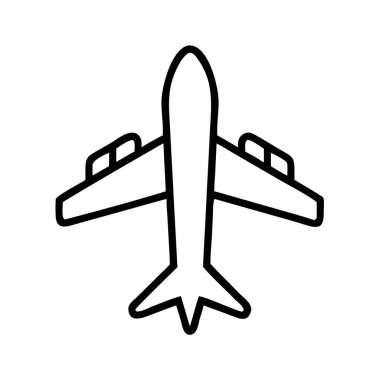 Uçak yolculuğu uçuş simgesi vektör grafik çizgisi