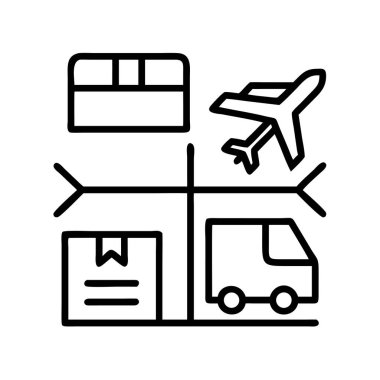 Dünya çapında lojistik ve iletim süreci vektör simgesi