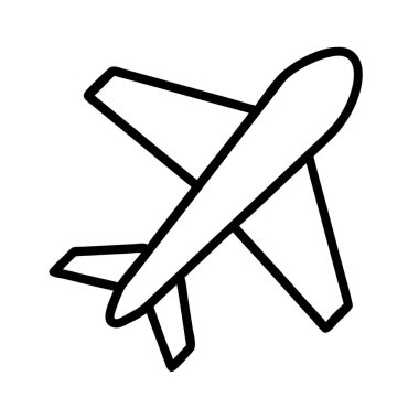 Uçak ikonu hava yolculuğu ve uçuşu temsil ediyor