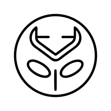 Şekil verilmiş yüzü ve yaprakları olan soyut organik simge