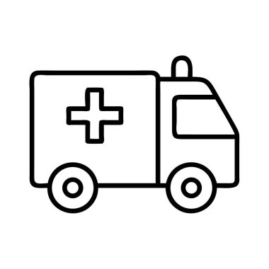 Ambulans ana hatları simgesi, tıbbi acil durum nakil aracı.