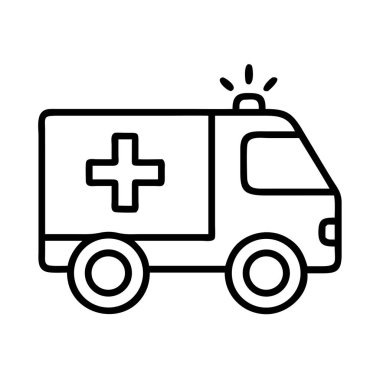 Tıbbi acil durum için ambulans hattı simgesi