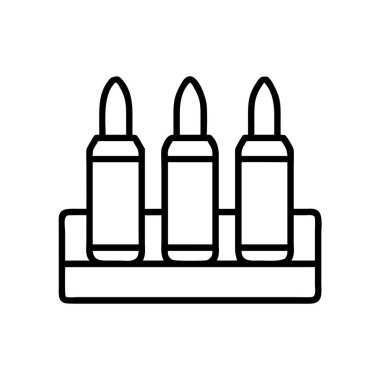 Şarjör simgesinde mühimmat mermileri, silah mühimmatı ana hatları