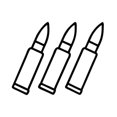 Üç kurşun çizgisi sanat simgesi vektör mühimmat kavramı