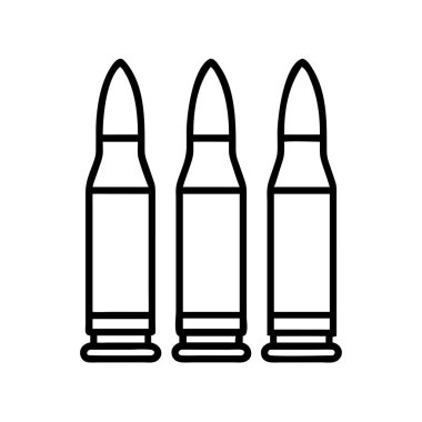 Silah kavramları için üç basit taslak kurşun ikonu