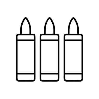 Üç basit taslak kurşun ikonu, minimalist tasarım
