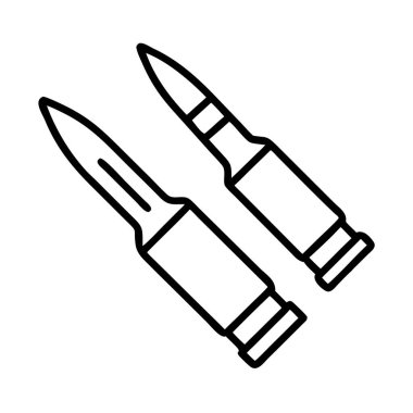 Cephane ve savaş tasvir eden iki çizgili sanat mermisi.