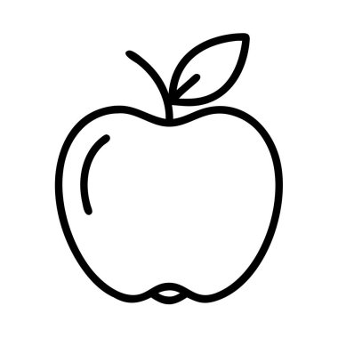 Apple meyve ana hatları simgesi basit vektör sanatı çiziyor