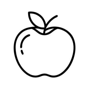 Elma meyve çizgisi sağlık, diyet ve taze et ikonu.