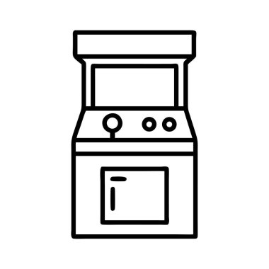 Retro oyun makinesi konsol kabine dış hat simgesi.