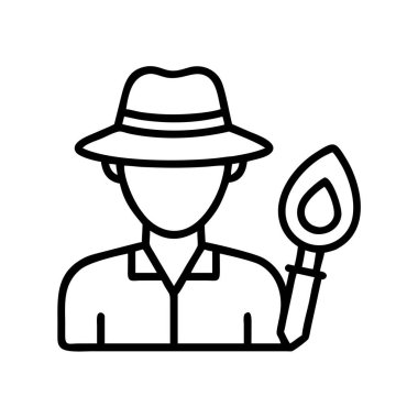 Meşale tutan bir kâşif ya da kaşifin satır simgesi