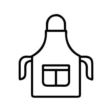 Mutfak ve yemek pişirme etkinlikleri için önlük ana hatları simgesi