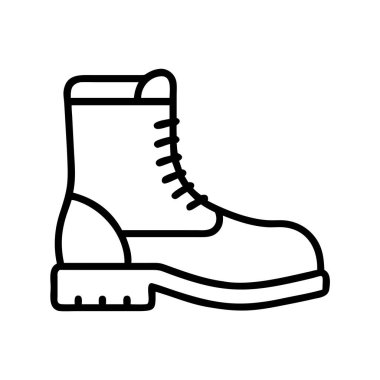 Çalışma önü ana hatları simgesi: güvenlik için dayanıklı ayakkabılar