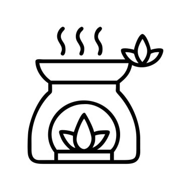 Aromaterapi yağı ana hatları yükselen buharlı simge