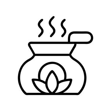 Aroma yayıcı buharlı nilüfer çiçeği spa sağlık hattı simgesi