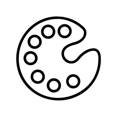 Altı kuyusu ve yaratıcı sanat malzemesi olan sanatçı paleti simgesi