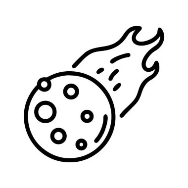 Göktaşı ya da kuyruklu yıldız uzay çizgisi simgesinde seyahat ediyor