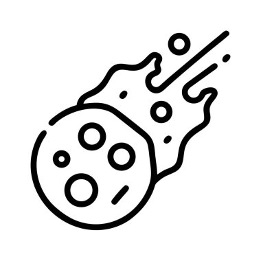 Uzay simgesinde kuyruğu kıvrımlı göktaşı