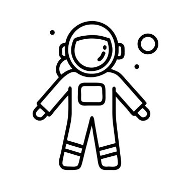 Uzay giysisindeki astronot uzay keşfi için resim simgesi