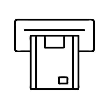 Paket kutusu dağıtım slot simgesi özeti çizimi