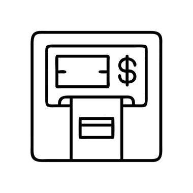 Dolar sembolü simgesi olan otomatik veznedar makinesi