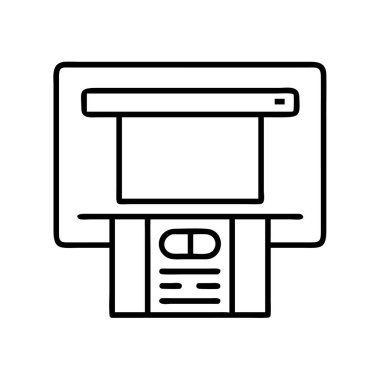 Otomatik veznedar makine satırı simgesi çizimi