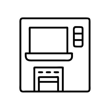 Otomatik veznedar makine atm simgesi çizimi