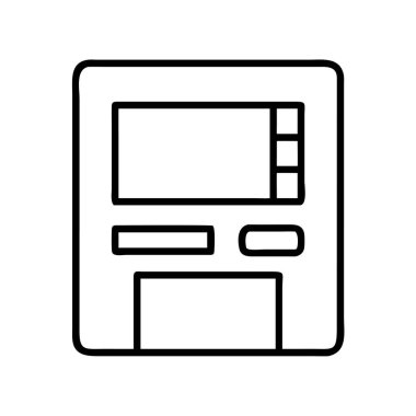 Otomatik veznedar makinesi (atm) modern satır sanatı sembolü.