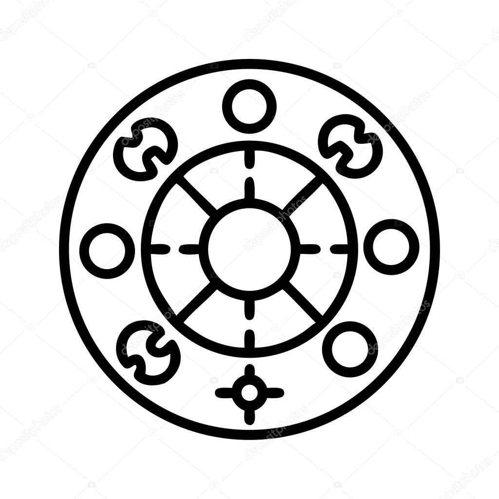 Abstract circular symbol line icon decorative emblem