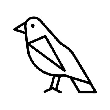 Bir kuşun minimalist siyah ana hatlı simgesi, temiz, çağdaş bir tasarım ile özünü yakalıyor, çeşitli dijital ve yazılı uygulamalar için ideal. Bu basit grafik doğayı temsil ediyor..