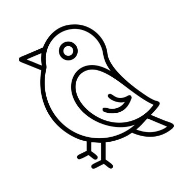 Minimalist detaylarla, eğitim materyalleri, uygulamalar ya da çocuk tasarımları için mükemmel olan küçük bir kuşun basit ve şirin bir çizimi..