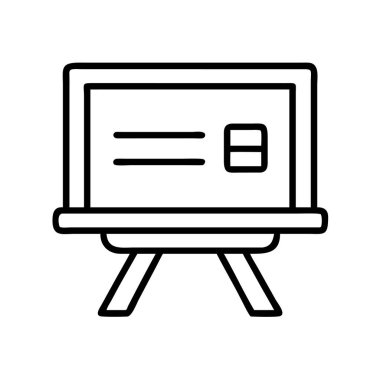 Bu net vektör illüstrasyonu, asgari metin satırları ve çeşitli mesleki bağlamlar için uygun farklı bir tarih göstergesinden oluşan basit bir sunum tahtası tasvir eder..