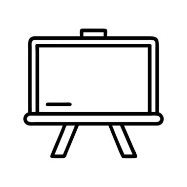 Sağlam bir duruşa sahip beyaz tahtanın temiz bir tasviri, eğitim materyalleri, iş sunumları, ofis kavramları ve çevrimiçi öğrenme platformları için mükemmel..