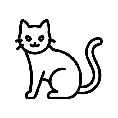 Dost canlısı bir kedinin temiz ve modern vektör çizimi, web tasarımı, uygulamalar, hayvanlarla ilgili projeler ve minimalist estetik içerikli eğitim materyalleri için idealdir..