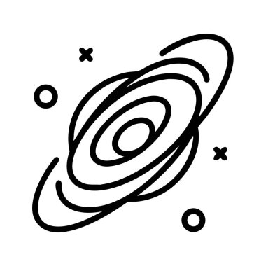 Bu canlı vektör çizimi soyut bir kozmik ikon sunar, çeşitli tasarım uygulamaları için mükemmeldir. Uzay keşfi, astronomi ve dijital kavramları sembolize eder..
