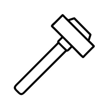 Sağlam bir inşaat aletinin basit siyah taslak simgesi. Bu çok yönlü çekiç, binadan yıkım ve onarım projelerine kadar çeşitli görevler için gereklidir..