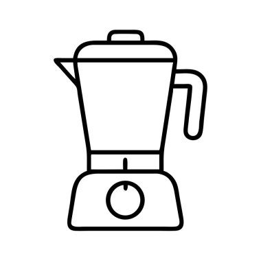 Mutfak blendırının basit bir taslak simgesi, karıştırma, püre yapma ve yiyecekleri karıştırmada kullanılan yaygın bir ev aleti. Yemek pişirme siteleri, uygulama arayüzleri veya tarif blogları ve daha fazlası için ideal.