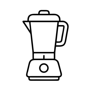 Modern bir mutfak blendırının, sürahi ve tabanlı basit, temiz bir taslak simgesi. Yemek hazırlamak, içecekleri karıştırmak, sağlıklı içecekler ve mutfak işleri için ideal. Çok yönlü ev aletleri.