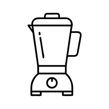 Mutfak mikserinin minimalist taslak vektör ikonu, mutfak uygulamaları, meyve suyu menüleri, sağlıklı yaşam tarzı içeriği ve modern mutfak grafikleri için mükemmel. Web ve yazdırma tasarımı için ideal.