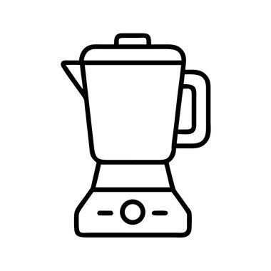 Bu minimalist çizgi sanat ikonu bir blender, smoothie, püre ve çeşitli karışık gıdalar hazırlamak için gerekli bir mutfak aleti içerir. Mutfak tasarım projeleri için mükemmel..