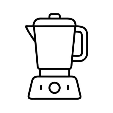 Modern bir mutfak mikserinin basit ve temiz bir çizgisi. Grafik tasarımı, web hesapları ve mutfak temalı projeler için ideal. Sağlık ve aşçılığı temsil eder.