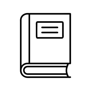 Sert defter simgesinin temiz vektör çizimi. Okuma, bilgelik, kütüphane, çalışma, bilgi, hikaye ve akademik konuları minimalist tarzda temsil eder.