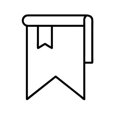 İçeriği kaydetmek için yer imi bayrağı tasvir eden temiz, minimalist bir vektör ana hatları simgesi. Web UI, mobil uygulamalar, eğitim materyalleri ve dijital kaydetme fonksiyonları, projeler ve tasarımlar için ideal.