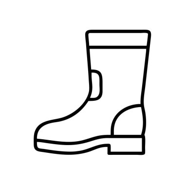 Güvenliği, dayanıklılığı ve sert koşulları veya açık hava görevlerini temsil etmek için ideal, tek bir sağlam çizmenin minimalist siyah çizmesi..