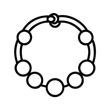 Boncuklu bilezik ya da kolyenin basit ve zarif çizgisi, dijital tasarım projeleri, e-ticaret ve moda içeriği için ideal. Temiz ve çok yönlü grafik ögesi.