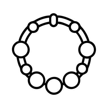 Moda, mücevher, aksesuar ve dizaynla ilgili projeler ve arayüzler için mükemmel dairesel bir bileziği tasvir eden zarif bir minimalist tasvir..