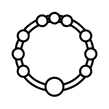 Dairesel bir zincir veya ağın minimalist çizgi sanat simgesi, bağlantı, iş akışı, sürekli döngüler, entegrasyon ve sıralı aşamalar kavramlarını göstermek için mükemmeldir.