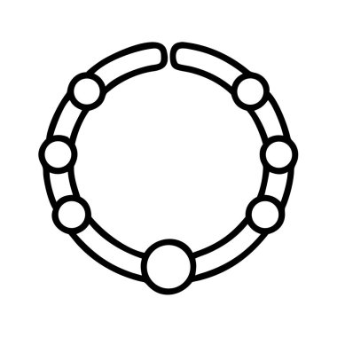 Birbirine bağlı çoklu düğümler, sürekli döngüler, aşamalar, ilerleme ve birbirine bağlı sistemler kavramını sembolize eden dairesel bir süreci veya iş akışını gösteren bir taslak simgesi.